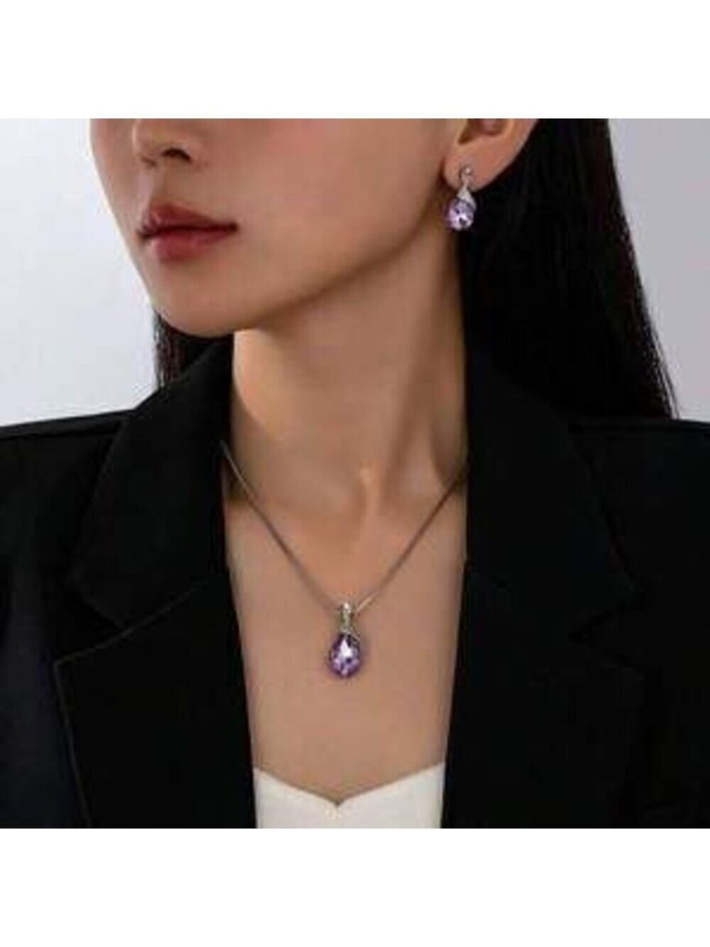 Crystal Necklace And Earrings ( Necklace Earrin Dainty Gift